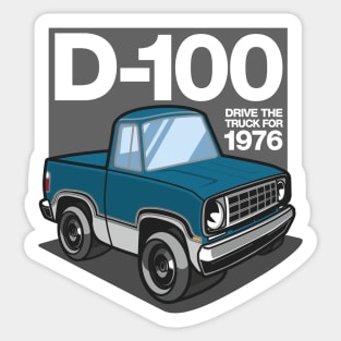 D100 - 1976 White Base (Bright Blue Iridescent) Sticker